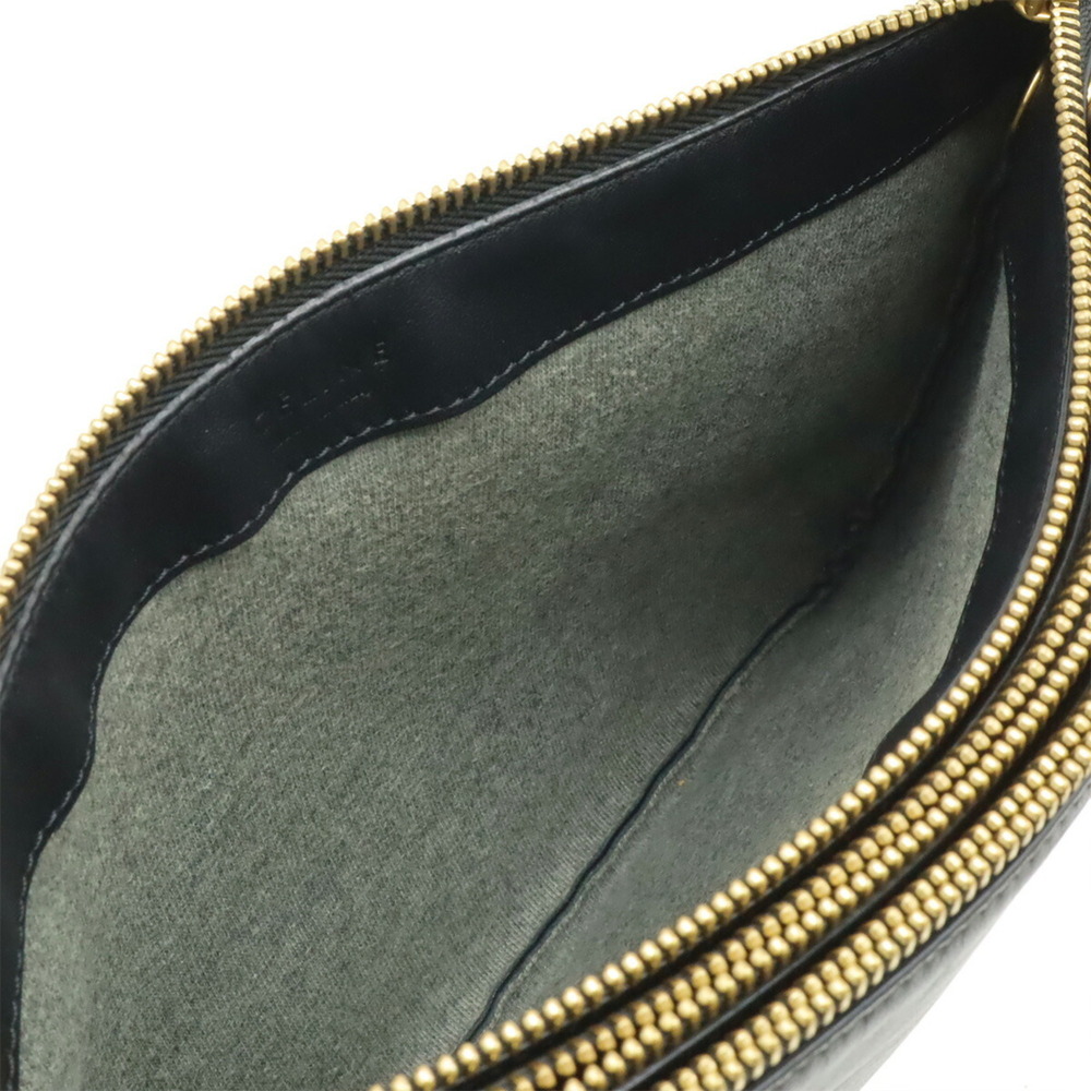 CELINE Trio Large Shoulder Bag, Pouch, Handbag, Leather, Black, 171453 - Picture 7 of 10